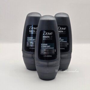 Dove Men+Care Clean Comfort Roll On Deodorant Aluminum Free 3 Pack 1.7 oz